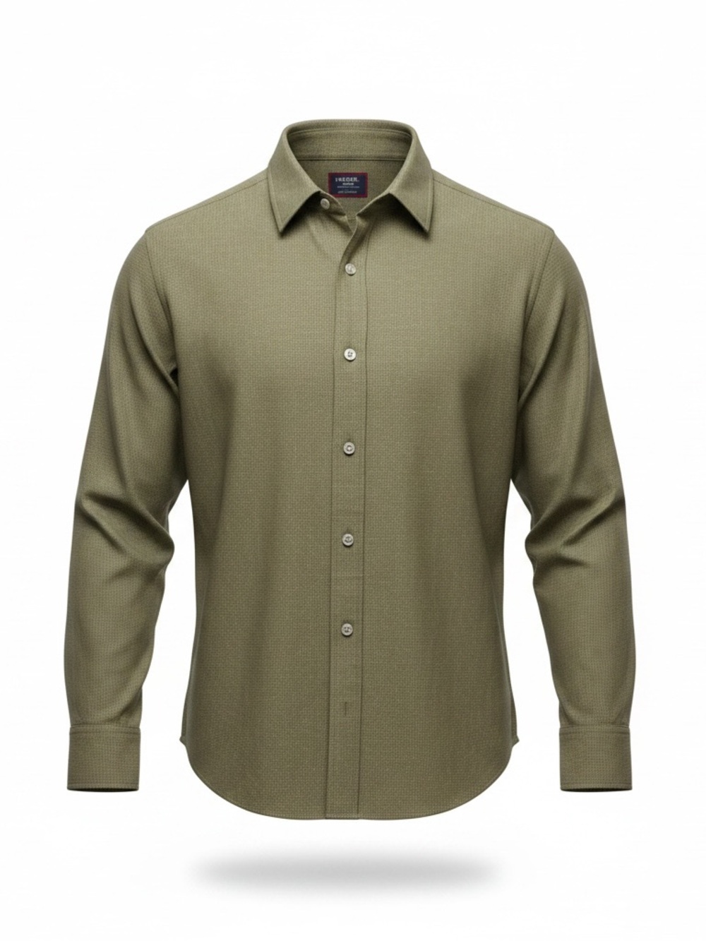 UNTUCKit Veneto WF Mens Medium Green Textured Button Up Shirt Regular Fit
